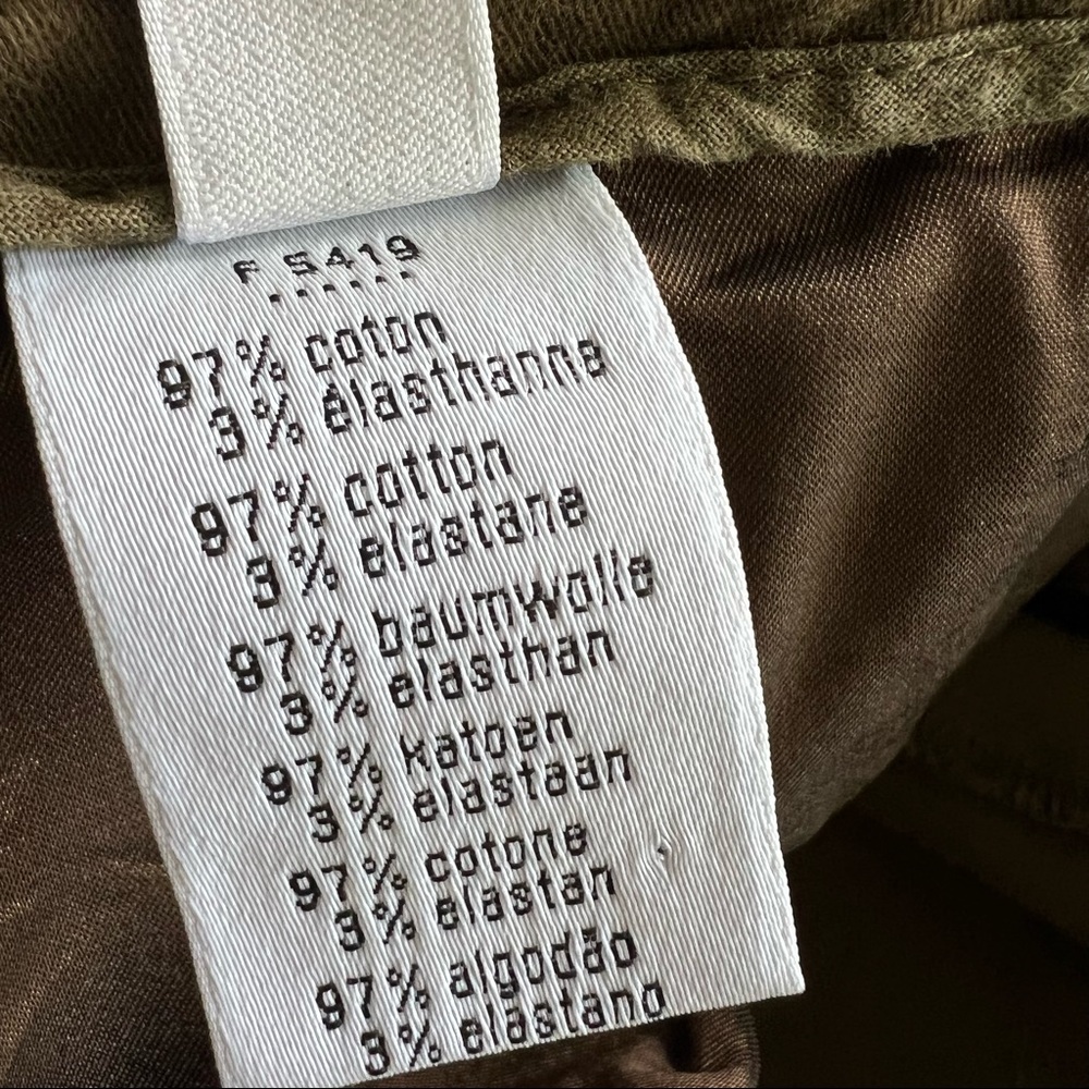 LACOSTE olive green slim leg trouser pants size 2 - Picture 6 of 9